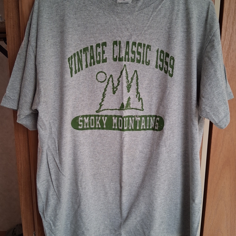 Vintage Classic 1959 Smoky Mountains Graphic T-Shirt - Gray/Green